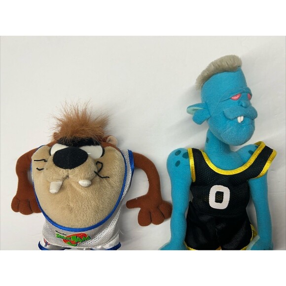 Lot of 2 McDonalds Space Jam Plush 1996 8” Taz & 12” Blanko Toys Basketball - Picture 2 of 11